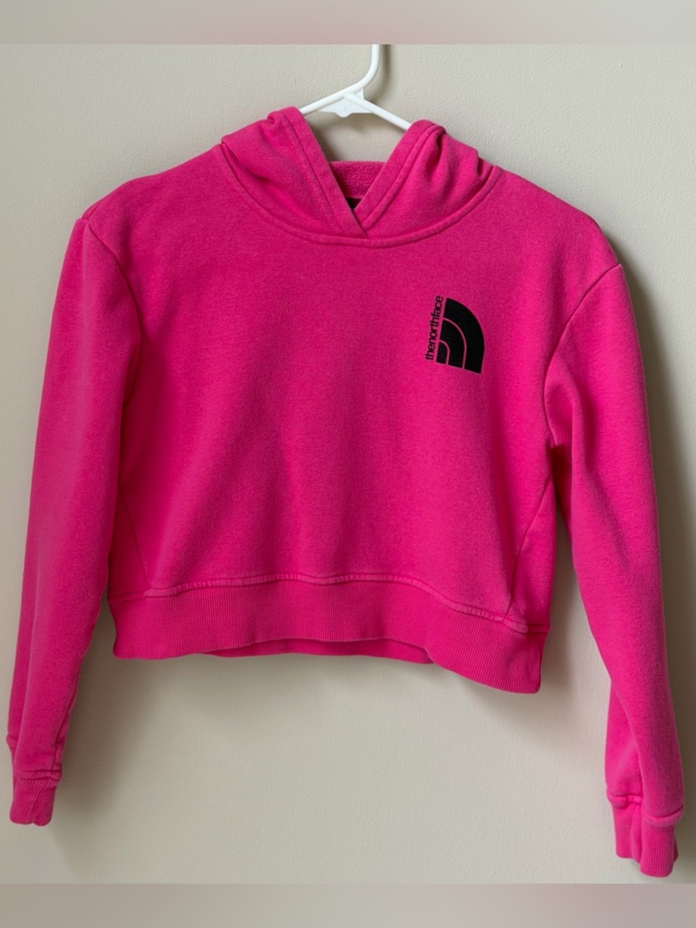 The North Face Girls' Crop Top Pink Hoodie - M (10)